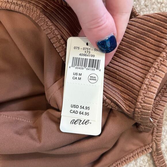 NWT Aerie Shine Rib Scoop Full Coverage One Piece Swimsuit Horizon Swim Size M - Picture 7 of 7